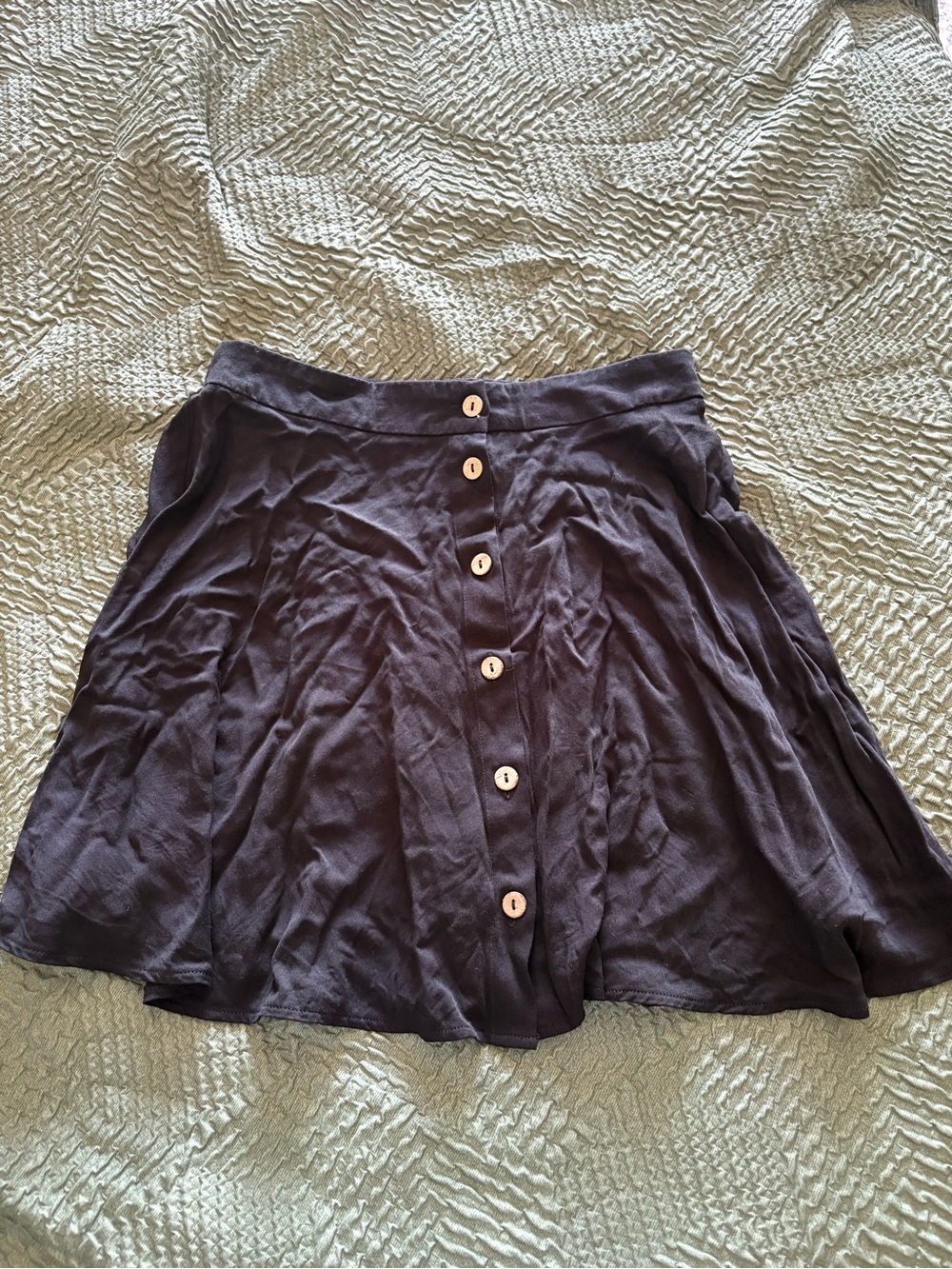 Women's Button-Front Flared Skirt Black